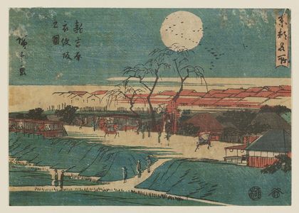Utagawa Hiroshige: View of Emonzaka in the New Yoshiwara (Shin Yoshiwara Emonzaka no zu), from the series Famous Places in the Eastern Capital (Tôto meisho) - Museum of Fine Arts