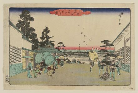 Utagawa Hiroshige: View of Kasumigaseki (Kasumigaseki no zu), from the series Famous Places in the Eastern Capital (Tôto meisho) - Museum of Fine Arts