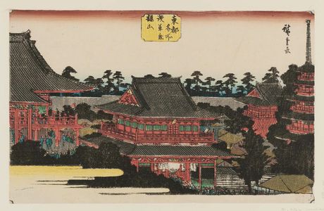 歌川広重: Kinryûzan Temple at Asakusa (Asakusa Kinryûzan), from the series Famous Places in the Eastern Capital (Tôto meisho) - ボストン美術館