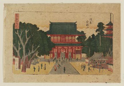 Utagawa Hiroshige: Kinryûzan Temple at Asakusa (Asakusa Kinryûzan), from the series Famous Places in the Eastern Capital (Tôto meisho) - Museum of Fine Arts