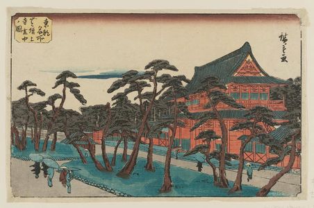 Utagawa Hiroshige: Snow at Zôjô-ji Temple in Shiba (Shiba Zôjôji setchû no zu), from the series Famous Places in the Eastern Capital (Tôto meisho) - Museum of Fine Arts