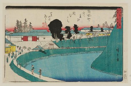 Utagawa Hiroshige: Benkei Moat outside Sakurada (Soto Sakurada Benkeibori), from the series Famous Places in Edo (Edo meisho) - Museum of Fine Arts