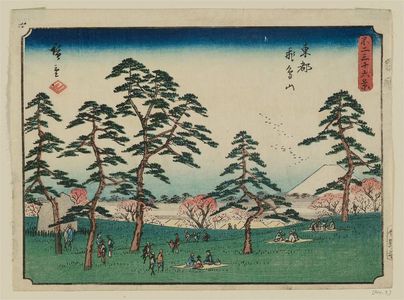 Utagawa Hiroshige: Asuka Hill in Edo (Tôto Asukayama), from the series Thirty-six Views of Mount Fuji (Fuji sanjûrokkei) - Museum of Fine Arts