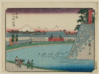 Utagawa Hiroshige: Riverbank at Yamashita-chô in Edo (Tôto Yamashita-chô kashi), from the series Thirty-six Views of Mount Fuji (Fuji sanjûrokkei) - Museum of Fine Arts