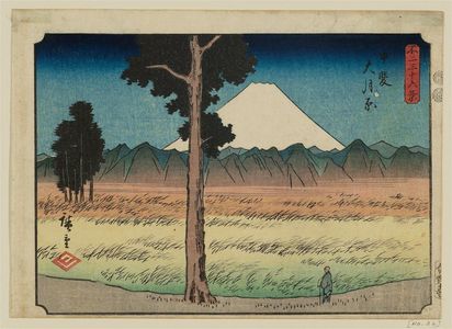 Utagawa Hiroshige: Ôtsuki Plain in Kai Province (Kai Ôtsukihara), from the series Thirty-six Views of Mount Fuji (Fuji sanjûrokkei) - Museum of Fine Arts