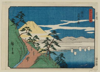 歌川広重: Satta Peak in Suruga Province (Suruga Satta mine), from the series Thirty-six Views of Mount Fuji (Fuji sanjûrokkei) - ボストン美術館