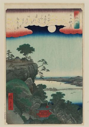 Utagawa Hiroshige: Autumn Moon at Ishiyama Temple (Ishiyama shûgetsu), from the series Eight Views of Ômi (Ômi hakkei) - Museum of Fine Arts