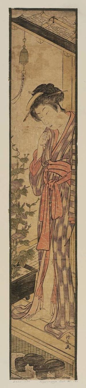 鳥居清長: Woman Admiring Morning Glories - ボストン美術館