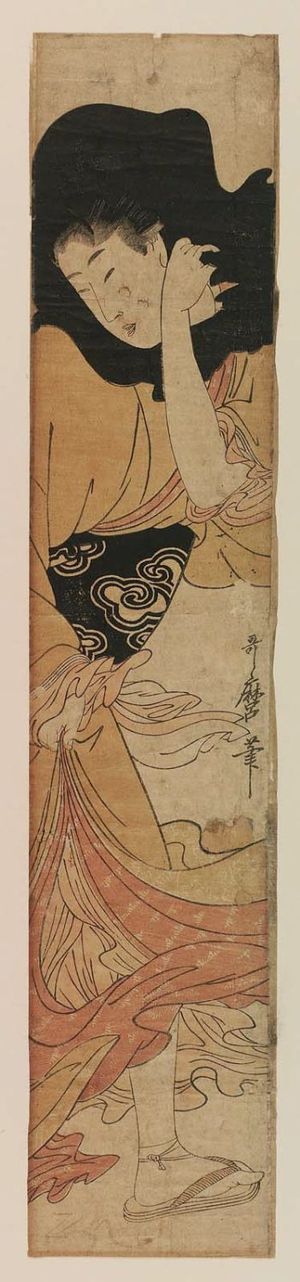 Kitagawa Utamaro: Young Woman in Black Hood - Museum of Fine Arts