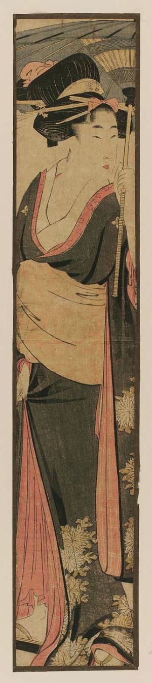 喜多川歌麿: Woman with Umbrella - ボストン美術館