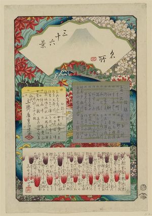 歌川広重: Title Page, from the series Thirty-six Views of Mount Fuji (Fuji sanjûrokkei, here called Meisho sanjûrokkei) - ボストン美術館