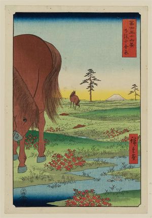 Utagawa Hiroshige: Kogane Plain in Shimôsa Province (Shimôsa Kogane hara), from the series Thirty-six Views of Mount Fuji (Fuji sanjûrokkei) - Museum of Fine Arts