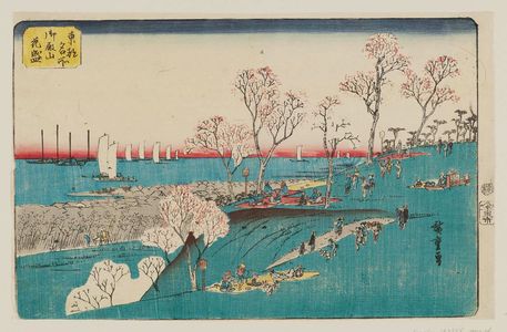 Utagawa Hiroshige: Cherry Blossoms in Full Bloom at Goten-yama (Goten-yama hanazakari), from the series Famous Places in the Eastern Capital (Tôto meisho) - Museum of Fine Arts