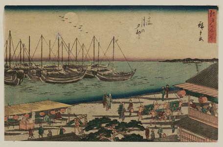 歌川広重: Moonlit Evening at Takanawa (Takanawa tsuki no yûbe), from the series Famous Places in Edo (Edo meisho) - ボストン美術館