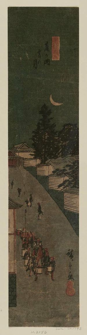 Utagawa Hiroshige: Moonlit Night at Kasumigaseki (Kasumigaseki yoi no tsuki), from the harimaze series Famous Places in the Eastern Capital (Tôto meisho) - Museum of Fine Arts
