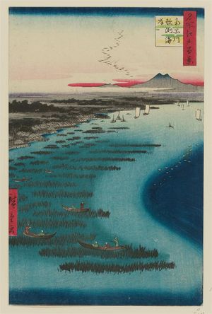 Utagawa Hiroshige: Minami-Shinagawa and Samezu Coast (Minami-Shinagawa Samezu kaigan), from the series One Hundred Famous Views of Edo (Meisho Edo hyakkei) - Museum of Fine Arts