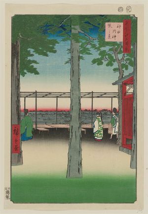 歌川広重: Dawn at Kanda Myôjin Shrine (Kanda Myôjin akebono no kei), from the series One Hundred Famous Views of Edo (Meisho Edo hyakkei) - ボストン美術館
