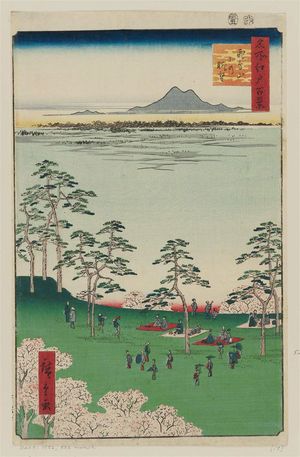 歌川広重: View to the North from Asuka Hill (Asukayama kita no chôbô), from the series One Hundred Famous Views of Edo (Meisho Edo hyakkei) - ボストン美術館