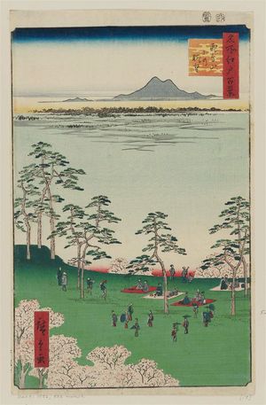 Utagawa Hiroshige: View to the North from Asuka Hill (Asukayama kita no chôbô), from the series One Hundred Famous Views of Edo (Meisho Edo hyakkei) - Museum of Fine Arts