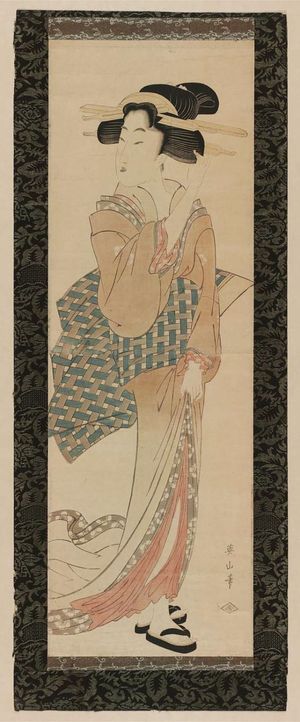 Kikugawa Eizan: Standing Beauty - Museum of Fine Arts