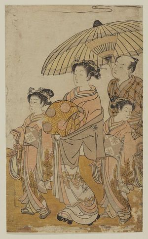 Isoda Koryusai: Courtesan and Attendants - Museum of Fine Arts