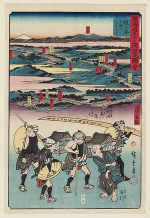 Utagawa Hiroshige: Hodogaya: People Going to Ôyama (Ôyama mairi no hito), from the series Pictorial Guide to the Fifty-three Stations of the Tôkaidô: Customs of the Road (Tôkaidô gojûsan tsugi saiken zue, dôchû fûzoku) - Museum of Fine Arts