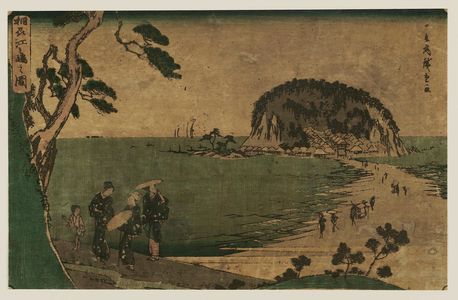 歌川広重: Enoshima in Sagami Province (Sôshû Enoshima no zu) - ボストン美術館