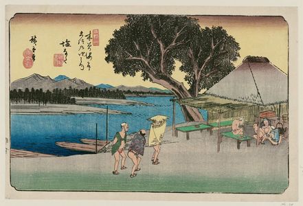 Utagawa Hiroshige: No. 24, Shionata, from the series The Sixty-nine Stations of the Kisokaidô Road (Kisokaidô rokujûkyû tsugi no uchi) - Museum of Fine Arts