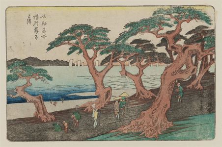 Utagawa Hiroshige: Maiko Beach in Harima Province (Banshû Maiko no hama), from the series Famous Places of Our Country (Honchô meisho) - Museum of Fine Arts