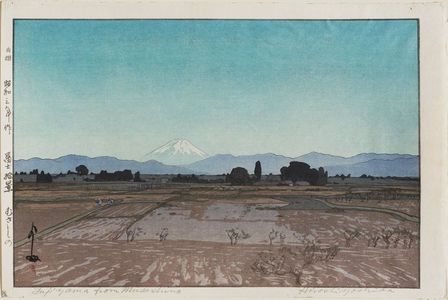 吉田博: Fujiyama from Musashino (Musashino), from the series Ten Views of Mount Fuji (Fuji jukkei) - ボストン美術館