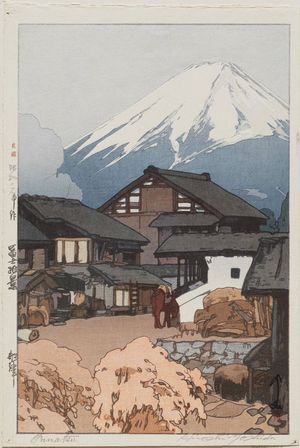 吉田博: Funatsu, from the series Ten Views of Mount Fuji (Fuji jukkei) - ボストン美術館