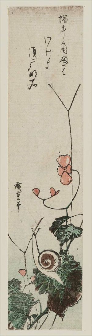 Utagawa Hiroshige: Snail and Begonia - Museum of Fine Arts