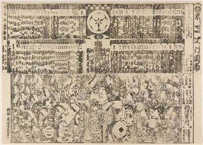 Torii Kiyonaga: Kabuki theater program (tsuji banzuke) - Museum of Fine Arts