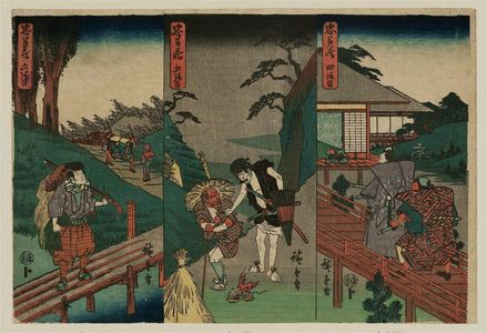 Utagawa Hiroshige: Act IV (Yodanme), Act V (Godanme), and Act VI (Rokudanme), from the series The Storehouse of Loyal Retainers (Chûshingura) - Museum of Fine Arts
