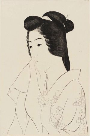 Hashiguchi Goyo: Portrait of Hisae with a Towel - Museum of Fine Arts