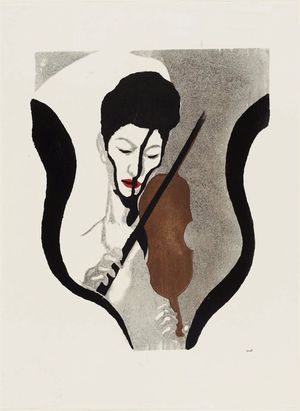 Onchi Koshiro: Impression of a Violinist - Museum of Fine Arts