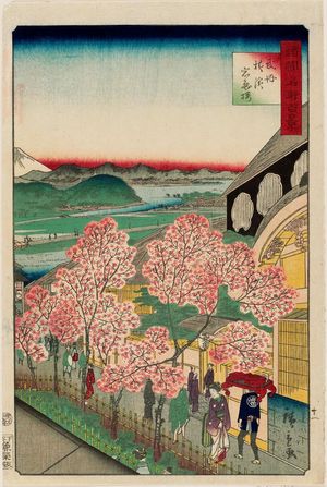 Utagawa Hiroshige II: The Gankirô at Yokohama in Musashi Province (Bushû Yokohama Gankirô), from the series One Hundred Famous Views in the Various Provinces (Shokoku meisho hyakkei) - Museum of Fine Arts