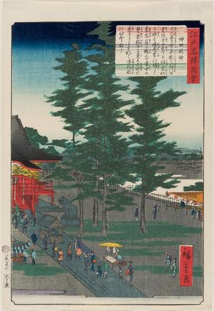 Utagawa Hiroshige II: Kanda Myôjin Shrine (Kanda Myôjin), from the series Views of Famous Places in Edo (Edo meishô zue) - Museum of Fine Arts