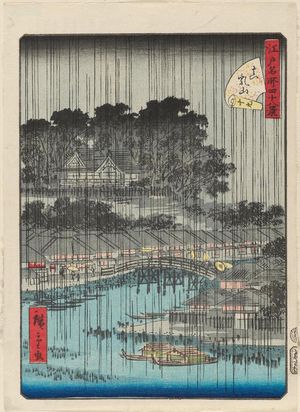 二歌川広重: No. 19, Matsuchiyama, from the series Forty-Eight Famous Views of Edo (Edo meisho yonjûhakkei) - ボストン美術館