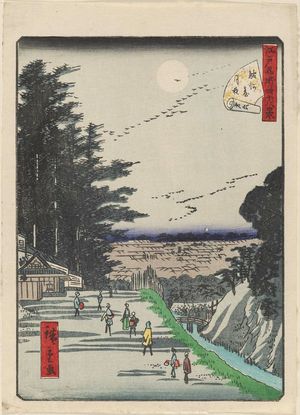 二歌川広重: No. 6, Moonlit Night at Suruga-dai (Suruga-dai getsuya), from the series Forty-Eight Famous Views of Edo (Edo meisho yonjûhakkei) - ボストン美術館