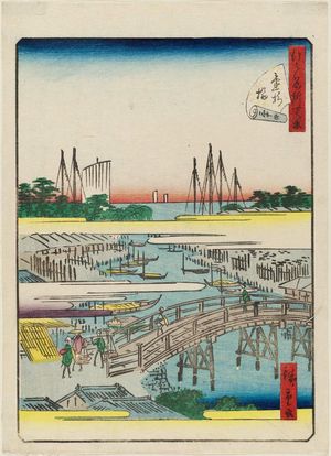 Utagawa Hiroshige II: No. 34, Kanasugibashi, from the series Forty-Eight Famous Views of Edo (Edo meisho yonjûhakkei) - Museum of Fine Arts