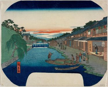 Utagawa Hiroshige, 歌川広重 (Utagawa Hiroshige I)による浮世絵「Boat Landing on the Canal」