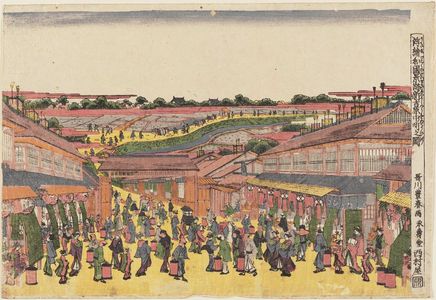 Utagawa Toyoharu: Naka-no-chô in the New Yoshiwara (Shin Yoshiwara Naka-no-chô no zu), from the series Scenes of Japan in Perspective Pictures (Uki-e Wakoku keiseki) - Museum of Fine Arts