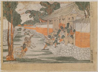 Utagawa Toyoharu: Rasho-mon no zu, from the series Kokon Yushi-zoroe (Ancient and Modern Heroes) - Museum of Fine Arts