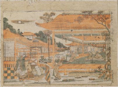 Utagawa Toyoharu: Towa Keiseki, 1(Chinese and Japanese pictures, No.1. Parody of Joruri-hime. - Museum of Fine Arts