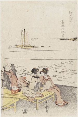 Kitagawa Utamaro: Autumn Moon at Takanawa (Takanawa no shûgetsu), from the series Eight Views of Edo (Edo hakkei) - Museum of Fine Arts