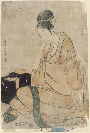 Kitagawa Utamaro: Needlework, from the series Women's Handicrafts: Models of Dexterity (Fujin tewaza ayatsuri kagami) - Museum of Fine Arts