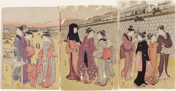 Katsukawa Shuncho: Women Buying Potted Plants - Museum of Fine Arts