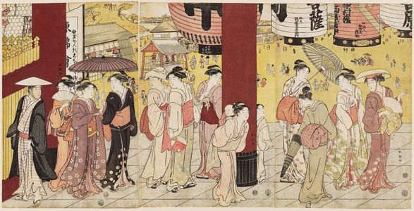 Katsukawa Shuncho: Niômon Gate at Sensô-ji Temple in Asakusa - Museum of Fine Arts