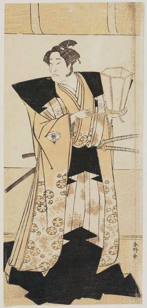 勝川春好: Actor holding lantern - ボストン美術館